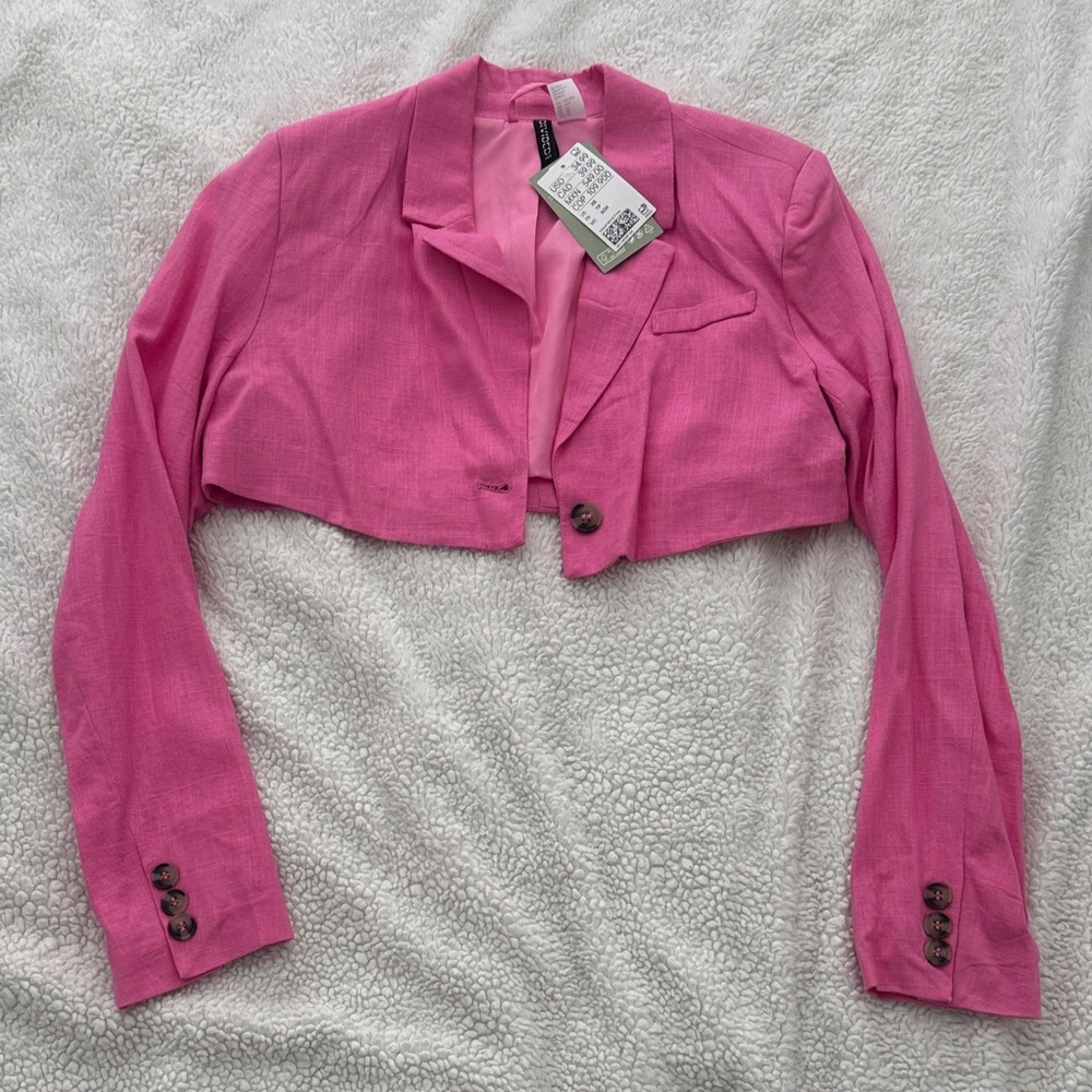 H&M Pink Cropped Jacket